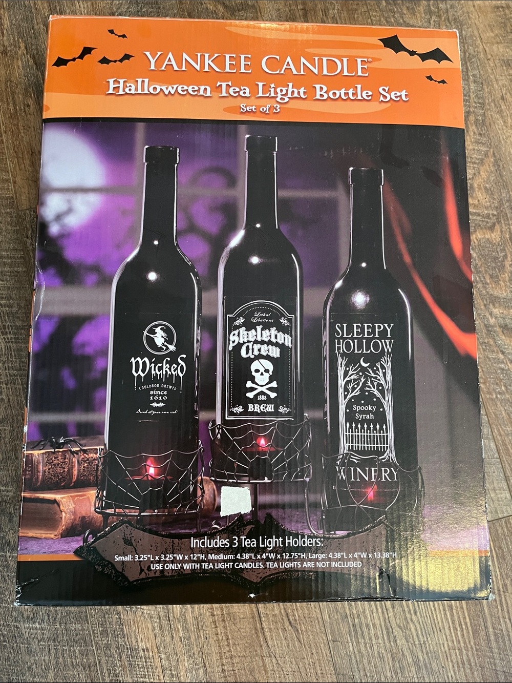 Yankee Candle Black Halloween Bottle Tea Light Holders - Set of 3